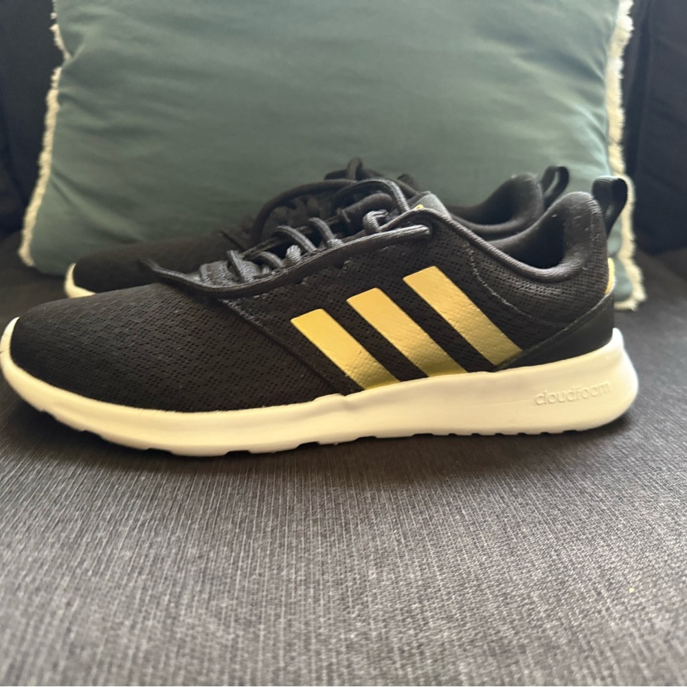 Adidas Women’s Black and Gold Sneakers